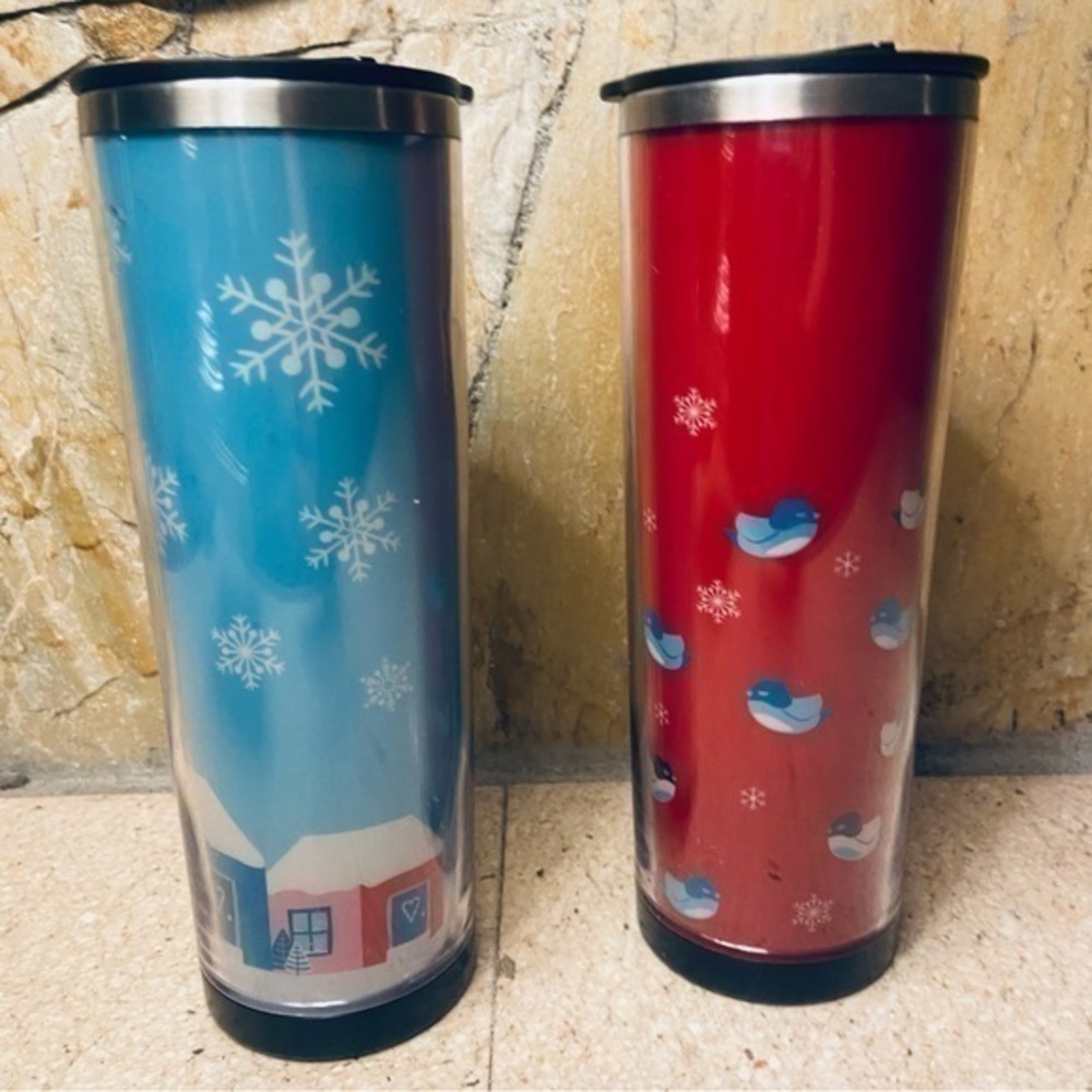 Christmas David’s Tea stainless steel 16oz travel mugs holiday collection